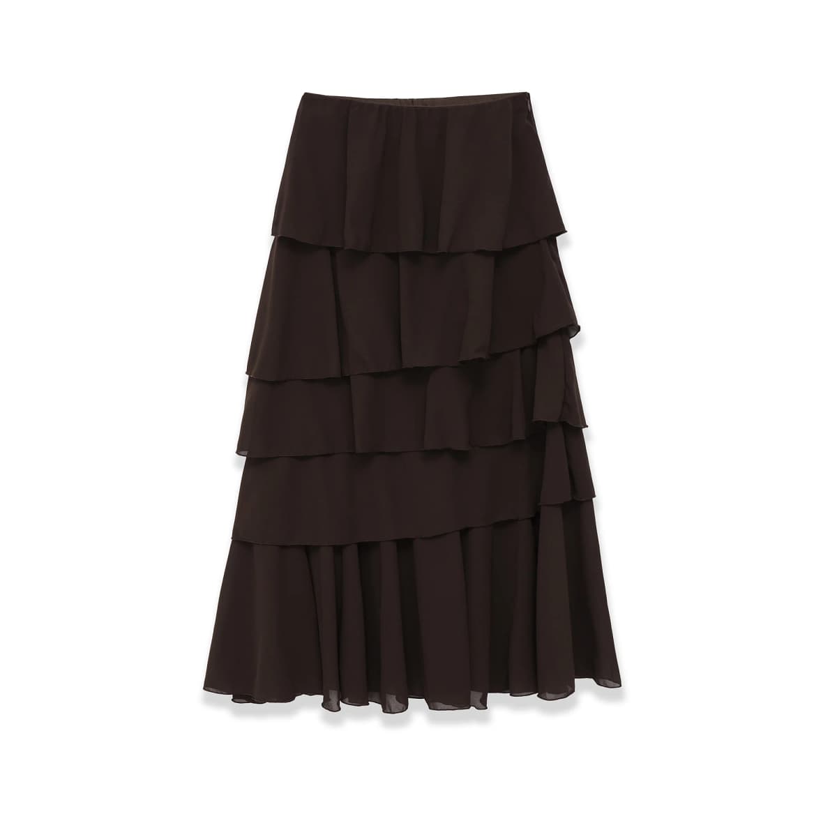 Vintage Tiered Brown Party Commute Modern High Street Long Skirt Elegant Streetwear Fashion 2026 Spring Female Skirt