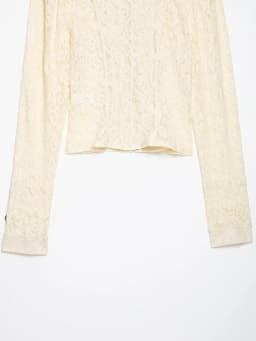 BSAY French Vintage Floral Lace Cropped Jacket Mandarin Collar Frog Knot Buttons Puff Long Sleeve Slim Retro Outerwear For Women