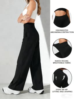 New High Waist Yoga Pants for Women Tummy Control Leggings Stretchy Soft Workout Wide Leg Pants Comfortable Casual Pants
