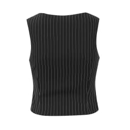 Black Striped Bow Ruched Chest Hook Buttons Crop Top Women Low Waist Package Hips Pleated Mini Skirt Suits 2 Pieces 1 Set