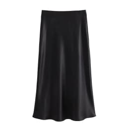 KONDALA Vintage Satin Solid Long Skirts Women High Waist Elastic Silky Skirts Fashion 2025 Spring Elegant Straight Skirts