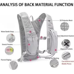 New Running Water Bottle Storage Vest Lightweight Running Vest Reflective Hydration Water Chest Pack With Phone Holder