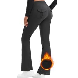 Women's High Waisted Flared Yoga Pants with Pockets Tummy Control Bootcut Leggings for Gym Fitness Casual Wear