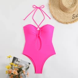 Sexy Halter Top Bikinis Bandeau Swimwear One Piece Women Swimsuit 2025 Female Bath Bathing Suit Swimming for Beach Wear Monokini