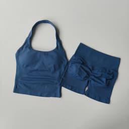 Women's Neck Hanging Sports Bra Set Beautiful Back Yoga Suit Two-Piece Vest High Waist Hip Lifting Fitness Gym Set Shorts Sets