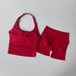 Women's Neck Hanging Sports Bra Set Beautiful Back Yoga Suit Two-Piece Vest High Waist Hip Lifting Fitness Gym Set Shorts Sets