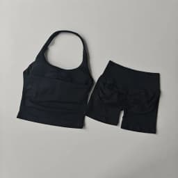 Women's Neck Hanging Sports Bra Set Beautiful Back Yoga Suit Two-Piece Vest High Waist Hip Lifting Fitness Gym Set Shorts Sets