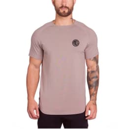 Summer Men Short Sleeve Cotton Breathable Crew Neck Gym Workout Muscle Slim Fit Fitness Bodybuilding Casual Pumping Iron -shirt