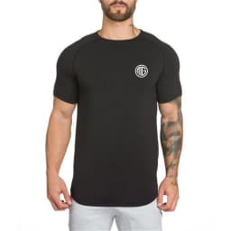 Summer Men Short Sleeve Cotton Breathable Crew Neck Gym Workout Muscle Slim Fit Fitness Bodybuilding Casual Pumping Iron -shirt