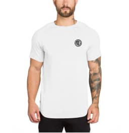 Summer Men Short Sleeve Cotton Breathable Crew Neck Gym Workout Muscle Slim Fit Fitness Bodybuilding Casual Pumping Iron -shirt