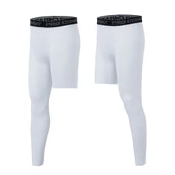 Men Compression Leggings Gym Sports Running Tights Quick Dry Elastic One Leg Ninth Pants Basketball Jogging Male Sportswear