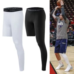 Men Compression Leggings Gym Sports Running Tights Quick Dry Elastic One Leg Ninth Pants Basketball Jogging Male Sportswear