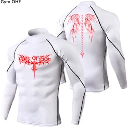 Y2K Men's Workout Compression Shirt Turtleneck Long Sleeve Hight Neck Rash Guard Gym Base Layer Athletic Gear Sports Shirts Men