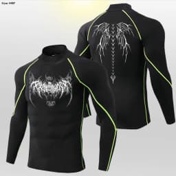 Y2K Men's Workout Compression Shirt Turtleneck Long Sleeve Hight Neck Rash Guard Gym Base Layer Athletic Gear Sports Shirts Men