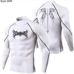 Y2K Men's Workout Compression Shirt Turtleneck Long Sleeve Hight Neck Rash Guard Gym Base Layer Athletic Gear Sports Shirts Men