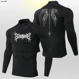 Y2K Men's Workout Compression Shirt Turtleneck Long Sleeve Hight Neck Rash Guard Gym Base Layer Athletic Gear Sports Shirts Men