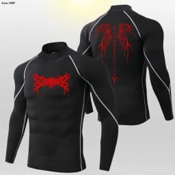 Y2K Men's Workout Compression Shirt Turtleneck Long Sleeve Hight Neck Rash Guard Gym Base Layer Athletic Gear Sports Shirts Men