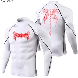 Y2K Men's Workout Compression Shirt Turtleneck Long Sleeve Hight Neck Rash Guard Gym Base Layer Athletic Gear Sports Shirts Men