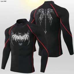 Y2K Men's Workout Compression Shirt Turtleneck Long Sleeve Hight Neck Rash Guard Gym Base Layer Athletic Gear Sports Shirts Men