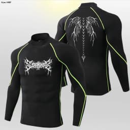 Y2K Men's Workout Compression Shirt Turtleneck Long Sleeve Hight Neck Rash Guard Gym Base Layer Athletic Gear Sports Shirts Men