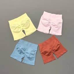HISTELLO Sports Shorts Low Waist Solid Color Seamless Butt Lifting High Stretch Breathable Yoga Gym Fitness Workout Shorts