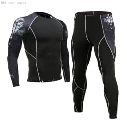 Men's Running Set Gym Jogging Thermo underwear xxxxl Second skin Compression Fitness MMA rashgard Male Quick dry Track suit