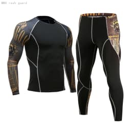 Men's Running Set Gym Jogging Thermo underwear xxxxl Second skin Compression Fitness MMA rashgard Male Quick dry Track suit