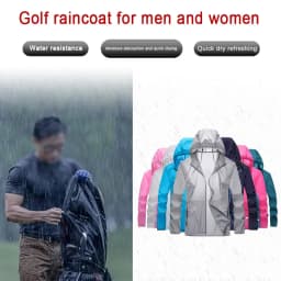 Golf Raincoat Rain Jacket Waterproof Lightweight Quick-Dry UV Sun Protection Breathable Outdoor Sports Men Women Golfing Apparel