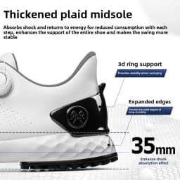 PGM Men's Golf Shoes Sneakers Comfortable Cushioning Knob Lace Waterproof and Anti Slip Height Increase XZ408