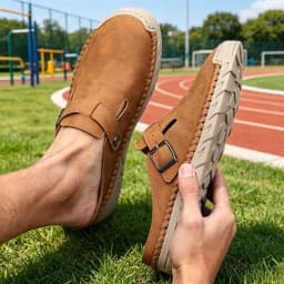 Men's Spring and Autumn Outdoor Casual Baotou Shoes Non Slip Slippers Fashion Soft Soled Women's Sandals Suede Leather Slippers
