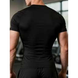 Men's Print Compression Shirts Summer Short Sleeve Rash Guard Gym Workout T-shirt Athletic Quick Dry Baselayer Undershirts Tops
