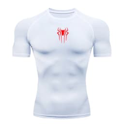 Men's Print Compression Shirts Summer Short Sleeve Rash Guard Gym Workout T-shirt Athletic Quick Dry Baselayer Undershirts Tops