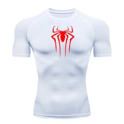Men's Print Compression Shirts Summer Short Sleeve Rash Guard Gym Workout T-shirt Athletic Quick Dry Baselayer Undershirts Tops