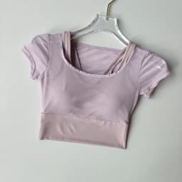 Women's Mesh Yoga Shirt Sexy Short Sleeve T-Shirt Pad Sport Top Blouse Quick Dry Gym Shirts Running Fitness Tank Shirt Yoga Wear