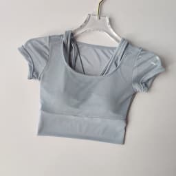 Women's Mesh Yoga Shirt Sexy Short Sleeve T-Shirt Pad Sport Top Blouse Quick Dry Gym Shirts Running Fitness Tank Shirt Yoga Wear