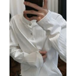 Gray Cleanfit Long Sleeve  Shirt Men's Style Autumn Casual Henry Collar T-Shirt High-End Feeling Breathable Polyester