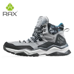 RAX Men Hiking Shoes Mid-top Waterproof Outdoor Sneaker Men Leather Trekking Boots Trail Camping Climbing Hunting Sneakers Women