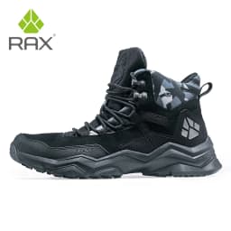 RAX Men Hiking Shoes Mid-top Waterproof Outdoor Sneaker Men Leather Trekking Boots Trail Camping Climbing Hunting Sneakers Women