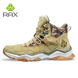 RAX Men Hiking Shoes Mid-top Waterproof Outdoor Sneaker Men Leather Trekking Boots Trail Camping Climbing Hunting Sneakers Women