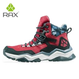 RAX Men Hiking Shoes Mid-top Waterproof Outdoor Sneaker Men Leather Trekking Boots Trail Camping Climbing Hunting Sneakers Women