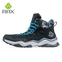RAX Men Hiking Shoes Mid-top Waterproof Outdoor Sneaker Men Leather Trekking Boots Trail Camping Climbing Hunting Sneakers Women