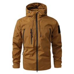 CHRLCK Men's Waterproof Running Jacket Caramel Women Windproof Windbreaker Hiking Camping Cycling Trekking Jogging Jackets