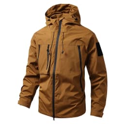 CHRLCK Men's Waterproof Running Jacket Caramel Women Windproof Windbreaker Hiking Camping Cycling Trekking Jogging Jackets
