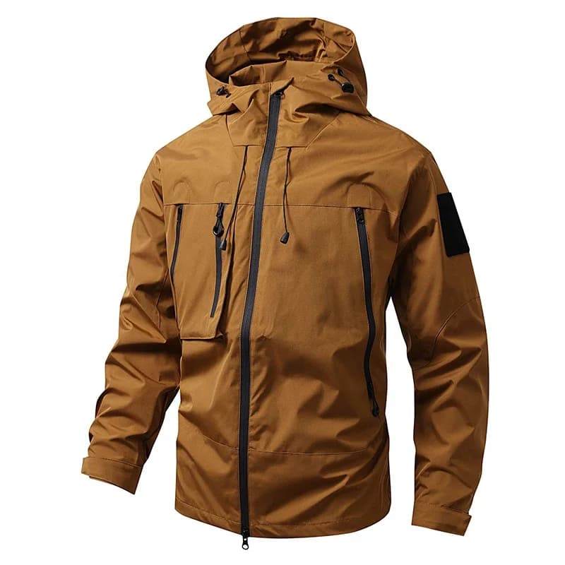 CHRLCK Men's Waterproof Running Jacket Caramel Women Windproof Windbreaker Hiking Camping Cycling Trekking Jogging Jackets