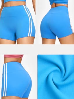 Women's High-Waisted Slim-Fit Yoga Shorts - Color-Block, Butt-Lifting, Breathable & Quick-Dry for Running, Training & Fitness