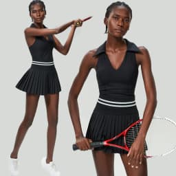 Women Two Pieces Yoga Set Solid Color Gym Top Tennis Skirt Sports Suit Breathable Quick Dry Short Sportswear Workout Clothes