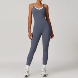 Color Blocked Jumpsuit Gym Set Women Yoga Suit Back Cross Sportswear Women Sports Jumpsuit Fitness Rompers Workout Bodysuits