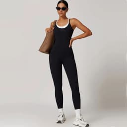 Color Blocked Jumpsuit Gym Set Women Yoga Suit Back Cross Sportswear Women Sports Jumpsuit Fitness Rompers Workout Bodysuits