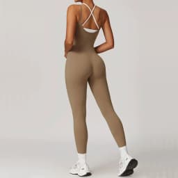 Color Blocked Jumpsuit Gym Set Women Yoga Suit Back Cross Sportswear Women Sports Jumpsuit Fitness Rompers Workout Bodysuits