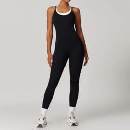 Color Blocked Jumpsuit Gym Set Women Yoga Suit Back Cross Sportswear Women Sports Jumpsuit Fitness Rompers Workout Bodysuits